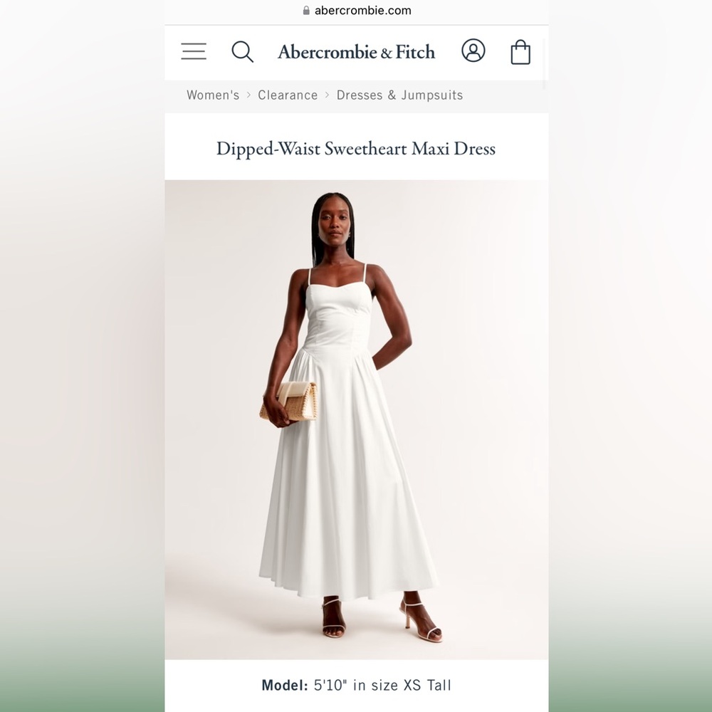Abercrombie & Fitch Dipped Waist Sweetheart Maxi Dress